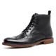 VIPAVA Men's Snow Boots Spring Men Boots Style Formal Men Shoes Casual Designer Lace-up (Color : Schwarz, Size : 7.5)