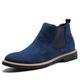 VIPAVA Men's Boots Autumn And Early Winter Boots, Men's Leather Shoes, Men's Waterproof Casual Shoes, Cowhide Men's Shoes, Men's Motorcycle Boots (Color : Fur blue, Size : 7)