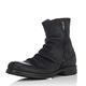 VIPAVA Men's Snow Boots Denim boots Men's PU leather boots Men's motorcycle rider side zipper boots Western anti-skid boots (Color : Schwarz, Size : 46)