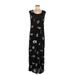 Casual Dress - Maxi: Black Graphic Dresses - Women's Size Medium