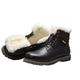 VIPAVA Men's Snow Boots Cowhide men's winter boots Natural wool men's winter boots men's winter boots. (Color : Black2, Size : 10.5 UK)