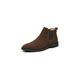 VIPAVA Men's Snow Boots Luxury Brand Men Casual Shoes Zipper Genuine Cow Leather Male Ankle Boots Autumn Winter Fashion Pointed Toe Chelsea Boots (Color : Brown, Size : 9)