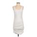 Express Outlet Casual Dress - Mini: Ivory Solid Dresses - Women's Size Small