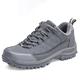 VIPAVA Men's Trainers Outdoor Hiking Shoes Men's Nubuck Leather Anti-Skid Breathable Hiking Sneakers Men. (Color : Charcoal Grey S Gray, Size : 8.5)