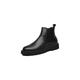 VIPAVA Men's Snow Boots Men's Leather Chelsea Boots Waterproof Snow Boots Luxury Brand Men's Winter Fleece Warm Shoes Leather Thick Sole Ankle Boots (Color : Schwarz, Size : 6.5 UK)