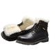 VIPAVA Men's Snow Boots Cowhide men's winter boots Natural wool men's winter boots men's winter boots. (Color : Black2, Size : 7.5 UK)