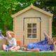 Wooden Playhouse for Kids Outdoor, 19 mm planks - Fun Wendy House Outdoor Play - Garden Play House for Kids W111 x D114 x H121 cm - Timbela M570Z