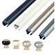 Curtain Track for Windows Curtain Rod Set, Luxurious Retro Décor Style Metal Pole Heavy Duty Drapery Rails with Wall Bracket (Color : Black, Size : 20ft(4 * 5ft))