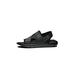 VOSMII Sandal Mens Summer Leisure Straps Sandals Fashion Thick Platform Genuine Leather Beach Slippers Casual Shoes Male (Color : Schwarz, Size : 6.5)