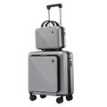 MOBAAK Suitcase Luggage Two-Piece Suitcase Set, Coded Boarding Case, 18in Trolley Case, Lightweight Suitcase Suitcase with Wheels (Color : D, Size : 14+18in)