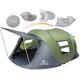 Orrstar Pop Up Tents for Camping 4 Person Waterproof Pop Up Tent Easy Up Setup Camping Tent 4 People 2 Big Doors Instant Tent Family Tent Popup-4P-4Z-Green