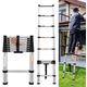 8.5 ft telescopic extension ladder, aluminium folding telescopic ladder with locking mechanism, EN131 standard 330 pounds capacity for home, attic, ceiling, Rv (2.6 m)