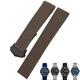 NEYENS 20mm 22mm Rubber Silicone Watch Strap Black Blue Brown Watch Bands for Tag Heuer CARRERA AQUARACER F1 Diving Waterproof Bracelet (Color : Brown black, Size : 22mm)