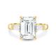 2CT Emerald Cut Ring - CZ Baguette Ring - Designer Gold Rings - Lab Grown Diamond Engagement Ring - Promise Ring for Him for Couples (J)