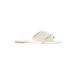 Zara Sandals: Slide Kitten Heel Casual Ivory Solid Shoes - Women's Size 39 - Open Toe