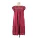 Torrid Casual Dress - Shift Crew Neck Short sleeves: Burgundy Print Dresses - Women's Size Medium Plus