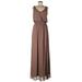 Show Me Your Mumu Casual Dress - Formal V Neck Sleeveless: Brown Print Dresses - Women's Size Large