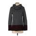 Calvin Klein Turtleneck Sweater: Black Color Block Tops - Women's Size Small