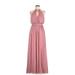 Watters & Watters Cocktail Dress Plunge Sleeveless: Pink Solid Dresses - Women's Size 6