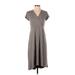 Eileen Fisher Casual Dress - Midi: Gray Solid Dresses - Women's Size X-Small