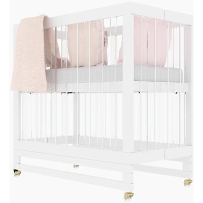 Melo Caress Mini Foldable Crib - White / Gold / Acrylic