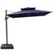 11 x 9 ft Patio Cantilever Offset Umbrella with 360-degree Rotation, Base Included