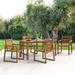 LUE BONA 5-Piece HDPS Rectangular Patio Dining Set with Slatted Table Top and outdoor Armchairs - 23.6"D x 24.6"W x 34.6"H