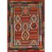 Geometric Kilim Oriental Rug Hand-Woven Multi-Color Wool Carpet - 8'5"x 11'2"