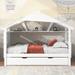 Playful Design Wood Twin Size House with Twin Size Trundle and Storage