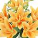 Set of 4 Orange Artificial Stargazer Lily Flower Stem Bush Bouquet 13in - 13" L x 8" W x 8" DP