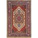 Geometric Heriz Serapi Indian Foyer Rug Handmade Wool Carpet - 3'0"x 4'11"