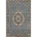 Geometric Blue Tabriz Persian Rug Traditional Hand-Knotted Wool Carpet - 6'7"x 9'9"