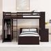 Wooden Bunk Bed Loft Bed with a twin size Stand-alone bed, Shelves,Desk,and Wardrobe