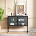 Latitude Run® Brenndon Metal Accent Cabinet Wood/Metal in Black/Brown | 43.41 H x 15.85 W x 36 D in | Wayfair 59149B9A8AEB40BB89DA0ABB41290F32