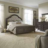 Liberty Furniture Uph Bed, Dresser & Mirror, Chest Upholstered in Brown | King | Wayfair 297-BR-KUBDMC