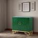 Everly Quinn Delp Stainless Steel Accent Cabinet in Green/Yellow | Wayfair 6CEFC4FABCF044F7866AD1254596F5EB