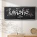 The Holiday Aisle® Ho Ho Ho Framed On Canvas Textual Art Canvas, Solid Wood in Black/White | 12 H x 30 W x 1.5 D in | Wayfair