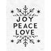 The Holiday Aisle® Joy, Peace, Love Snowflake - Wrapped Canvas Print Canvas in White | 36 H x 24 W x 1.25 D in | Wayfair