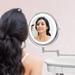 Orren Ellis Wall Mounted Lighted Makeup Vanity Mirror 8 Inch Double Sided 1x 10x Magnifying Bathroom Mirror | Wayfair