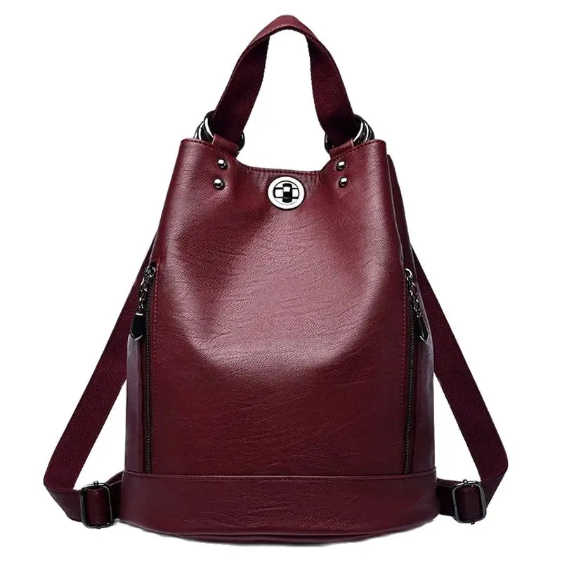 3 en 1 femmes Sac à dos de haute qualité en cuir sacs à dos sacs d'école pour adolescentes marque de luxe Sac à bandoulière Sac Mochila Sac