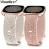 Wearlizer-Bracelet de sport en silicone gravé floral pour Fitbit Versa 2 Versa Versa Lite