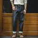 Maden-Pantalon en denim vintage pour homme jean à tube droit pantalon long oreille rouge vache