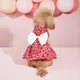 Robe en tulle rouge avec nœud papillon pour petit chien vêtements pour animaux de compagnie tenue