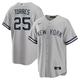New York Yankees Nike Official Replica Road Jersey - Mens with Torres 25 printing