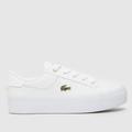 Lacoste ziane platform trainers in white & gold