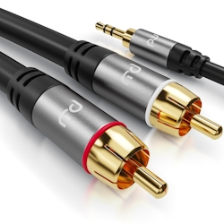 Primewire Cinch zu 3,5-mm-Klinke Audio-Kabel, RCA, AUX, Stereo HiFi Audio-Adapter mehrfach geschirmt - 7,5m Image