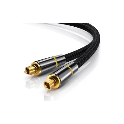 CSL Optisches-Kabel, S/PDIF, Toslink, Metallstecker, Nylonmantel, Lichtwellenleiter, Audiokabel - 3m Image