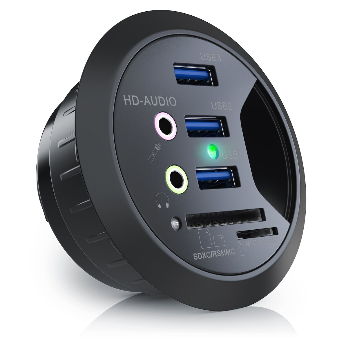 CSL Tisch USB Hub mit Kartenleser & Aux Anschluss 3x USB 3.2 Gen1/ 2x 3,5mm Klinke / microSD + SDXC Image