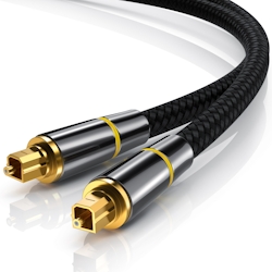 CSL Optisches-Kabel, S/PDIF, Toslink, Metallstecker, Nylonmantel, Lichtwellenleiter, Audiokabel - 5m Image