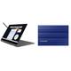 Samsung Galaxy Book3 360 Laptop & Portable SSD T7 Shield, 2 TB, USB 3.2 Gen.2, 1.050 MB/s Lesen, 1.000 MB/s Schreiben, Robuste externe Festplatte Outdoor für Mac, PC und Smartphone, Blau, MU-PE2T0R/EU